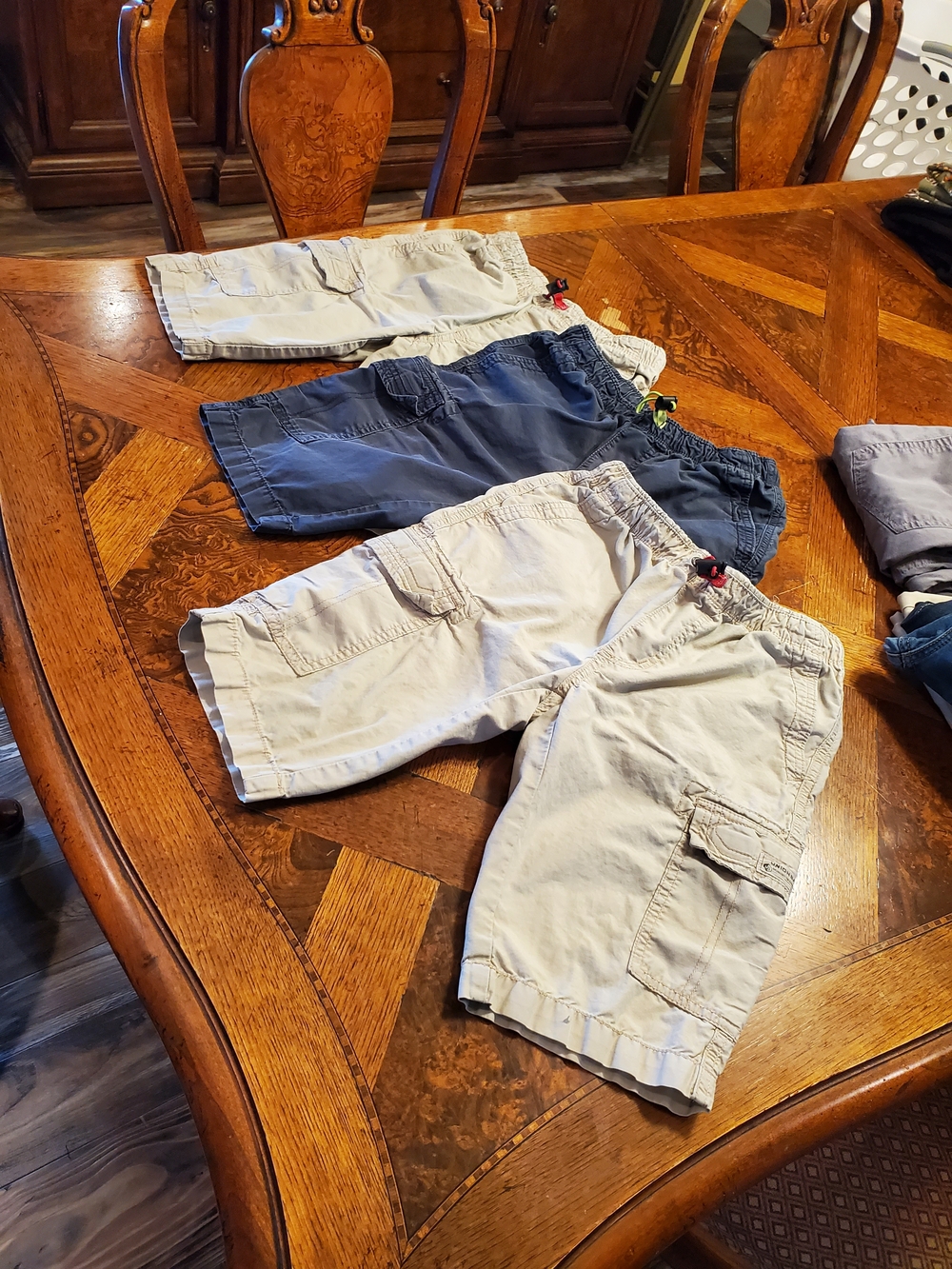 Boy's Cargo Shorts - Beige and Navy - Union Bay Size M (10-12) Set Of 3